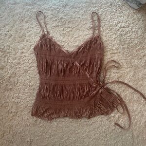 Zara Brown Camisole Wrap Top